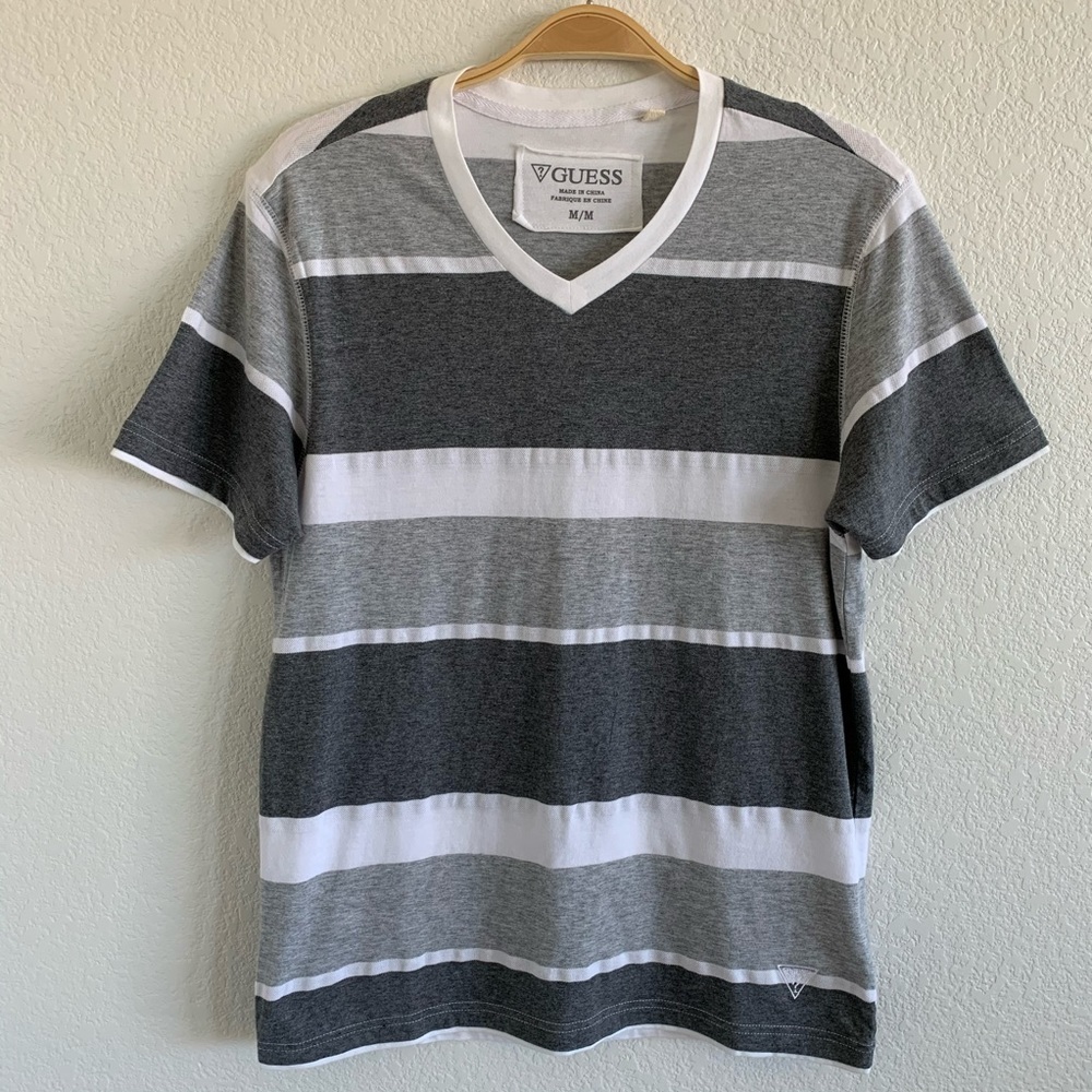 Guess Striped V-Neck Tee